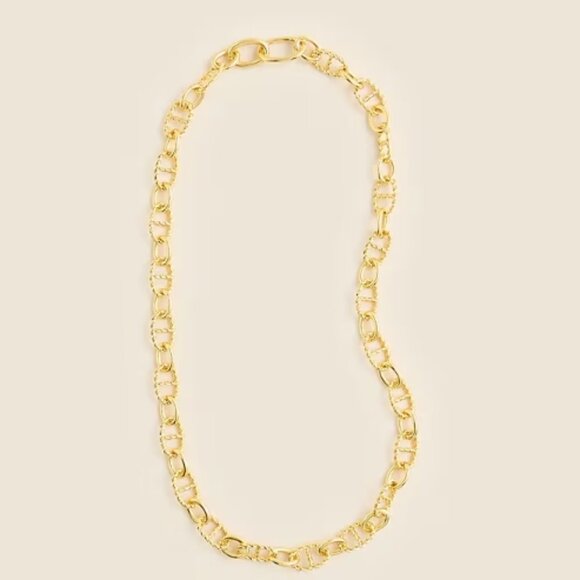 J. Crew Rope chainlink necklace Shiny Matte Gold One Size - Picture 2 of 2